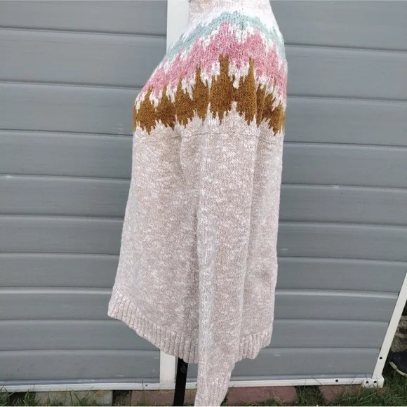 LL Bean Cotton Ragg Nordic Fair Isle Ski Funnel size Large - Picture 2 of 7